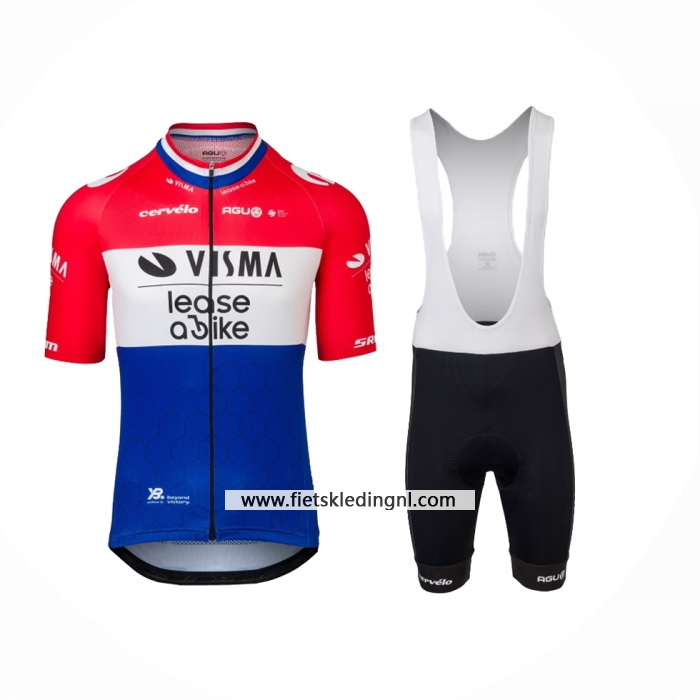 2024 Fietskleding Jumbo Visma Rood Wit Blauw Korte Mouwen En Koersbroek